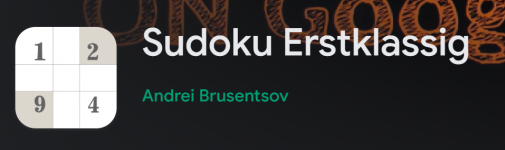 Sudoku Erstklassig gratis im Google Play Store